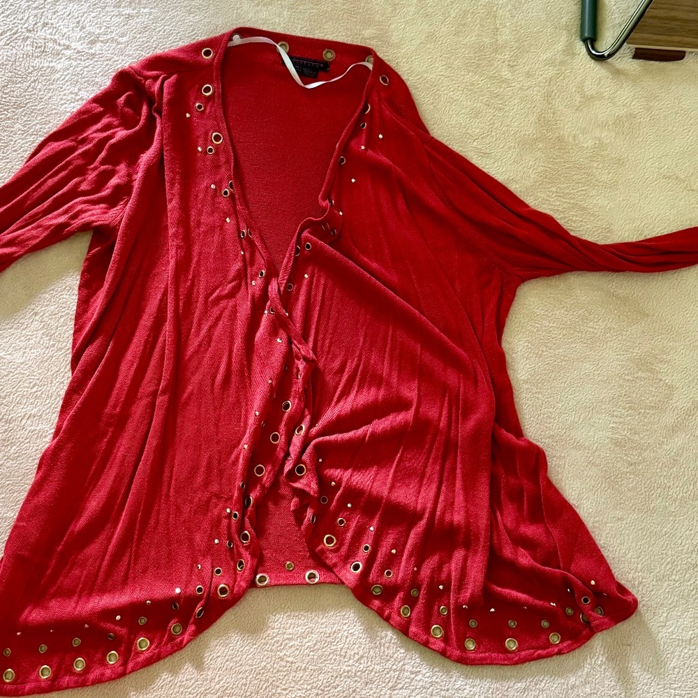 Burnt Orange sweater with brass detail